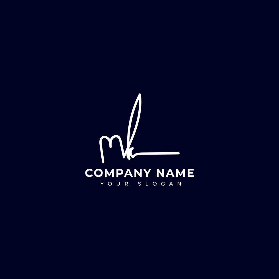 mk initiale Signature logo vecteur conception