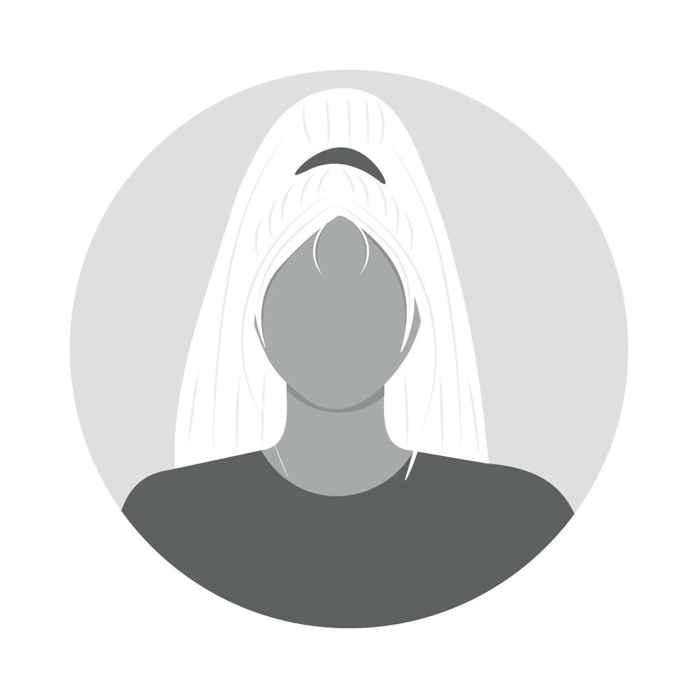 femme avatar photo espace réservé icône. haute queue de cheval vecteur