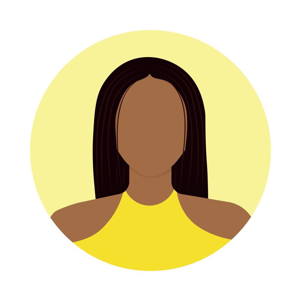 africain américain femme avatar vecteur