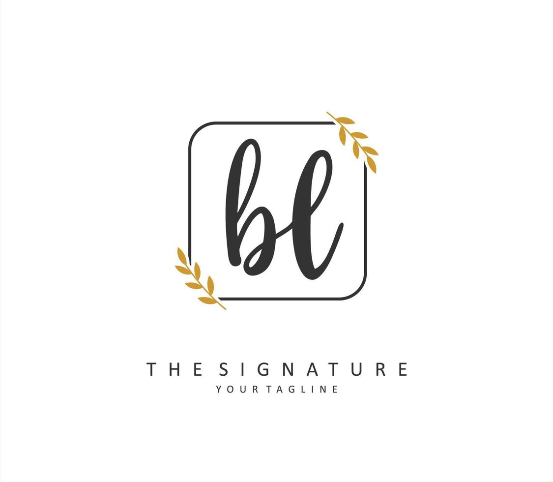 bl initiale lettre écriture et Signature logo. une concept écriture initiale logo avec modèle élément. vecteur