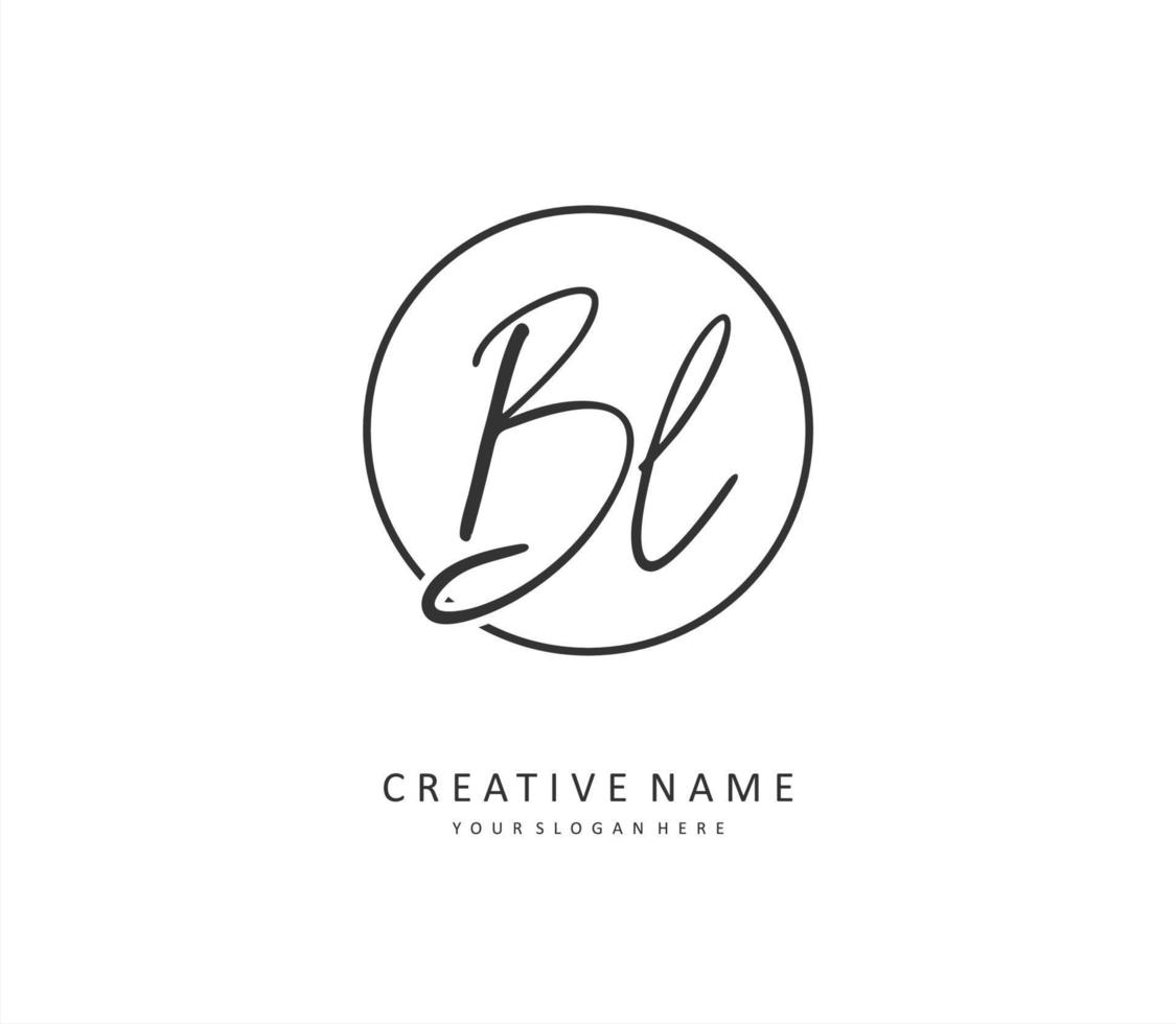 bl initiale lettre écriture et Signature logo. une concept écriture initiale logo avec modèle élément. vecteur