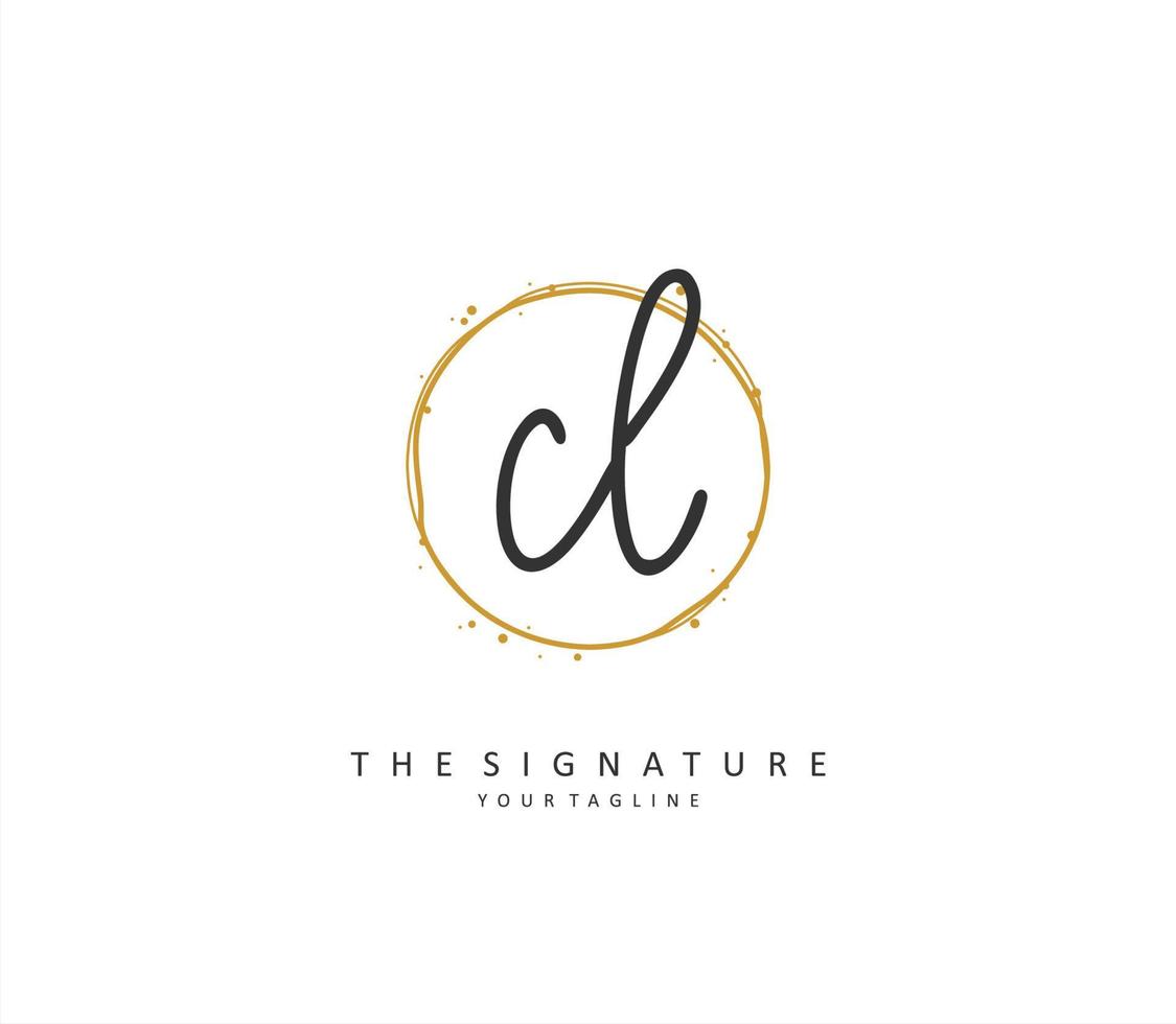 cl initiale lettre écriture et Signature logo. une concept écriture initiale logo avec modèle élément. vecteur