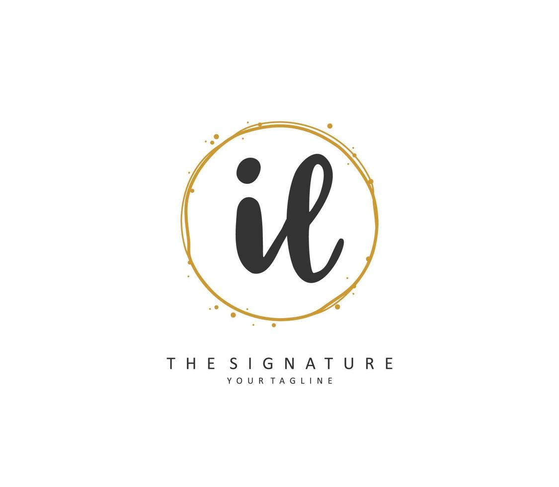 il initiale lettre écriture et Signature logo. une concept écriture initiale logo avec modèle élément. vecteur