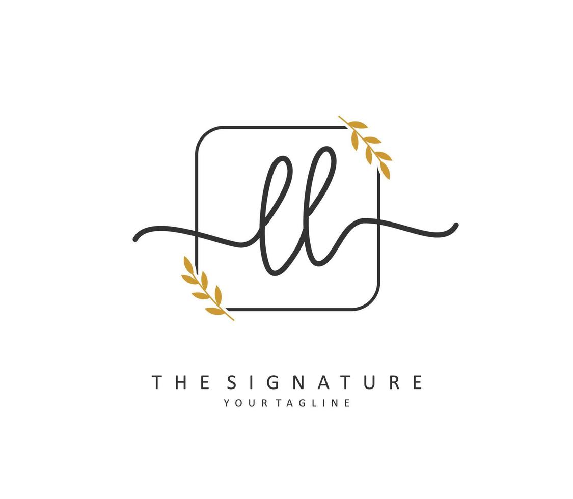 ll initiale lettre écriture et Signature logo. une concept écriture initiale logo avec modèle élément. vecteur