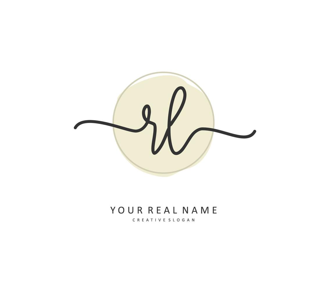 rl initiale lettre écriture et Signature logo. une concept écriture initiale logo avec modèle élément. vecteur