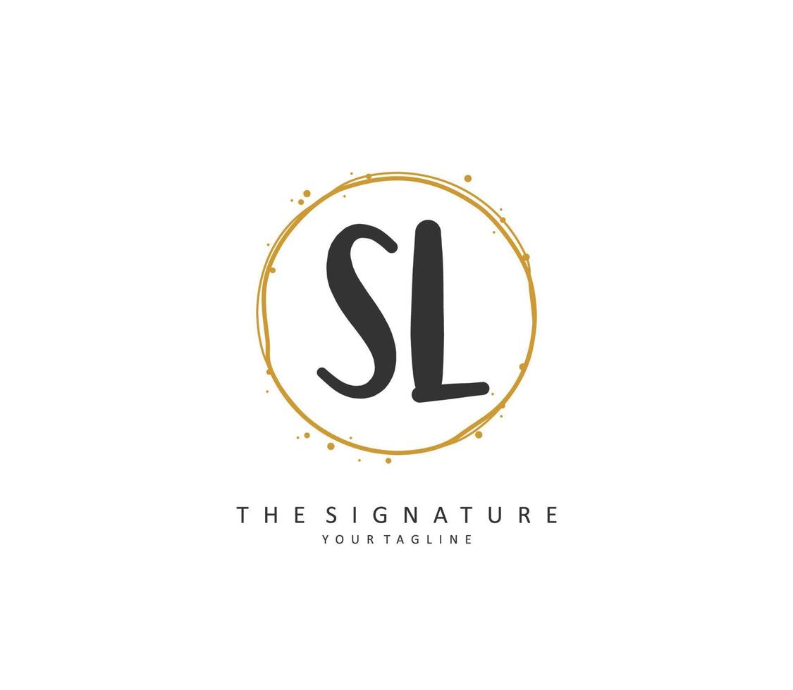 sl initiale lettre écriture et Signature logo. une concept écriture initiale logo avec modèle élément. vecteur