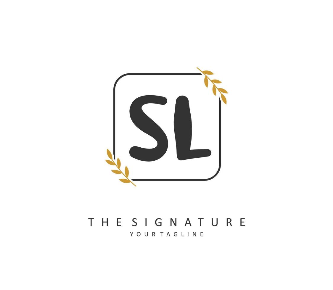 sl initiale lettre écriture et Signature logo. une concept écriture initiale logo avec modèle élément. vecteur
