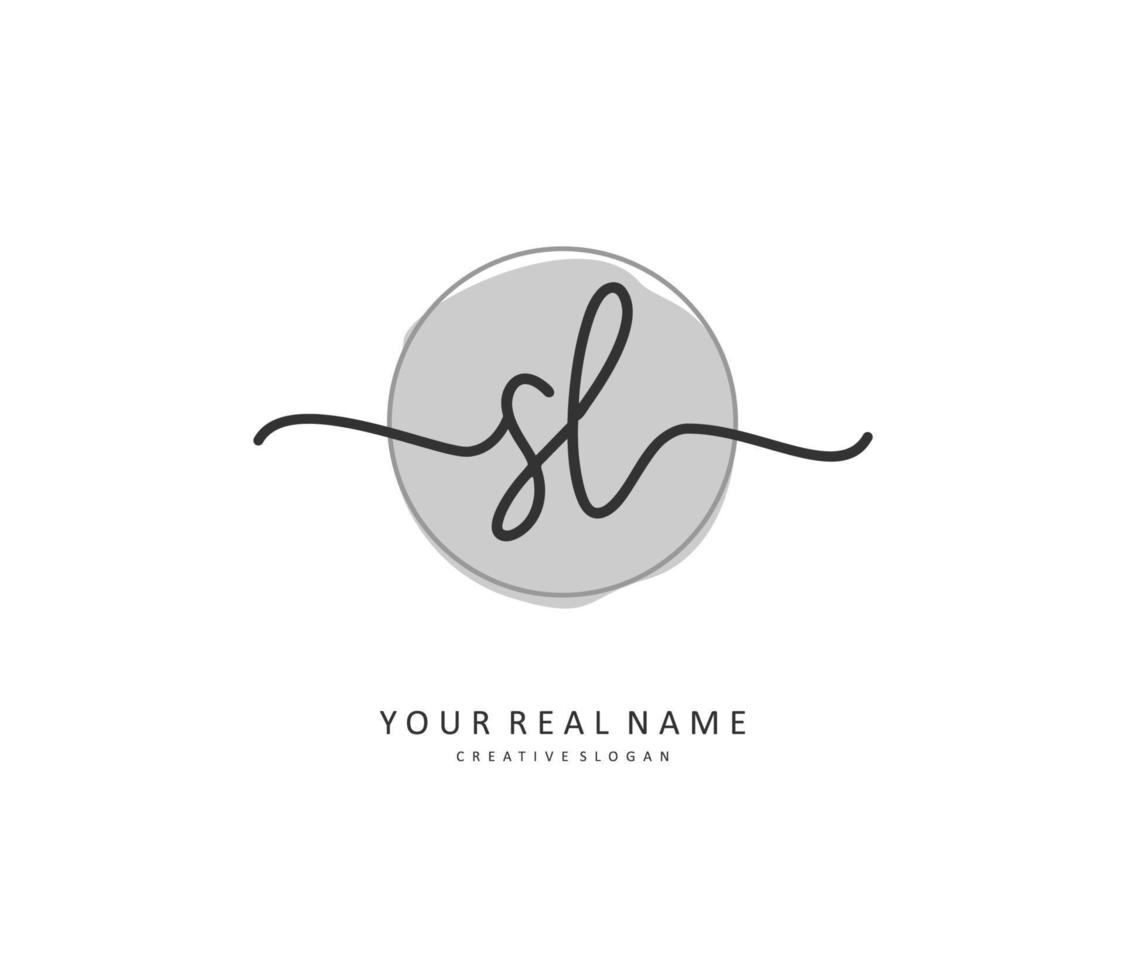 sl initiale lettre écriture et Signature logo. une concept écriture initiale logo avec modèle élément. vecteur
