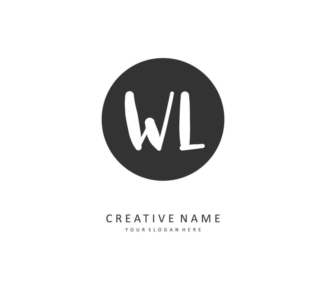 wl initiale lettre écriture et Signature logo. une concept écriture initiale logo avec modèle élément. vecteur