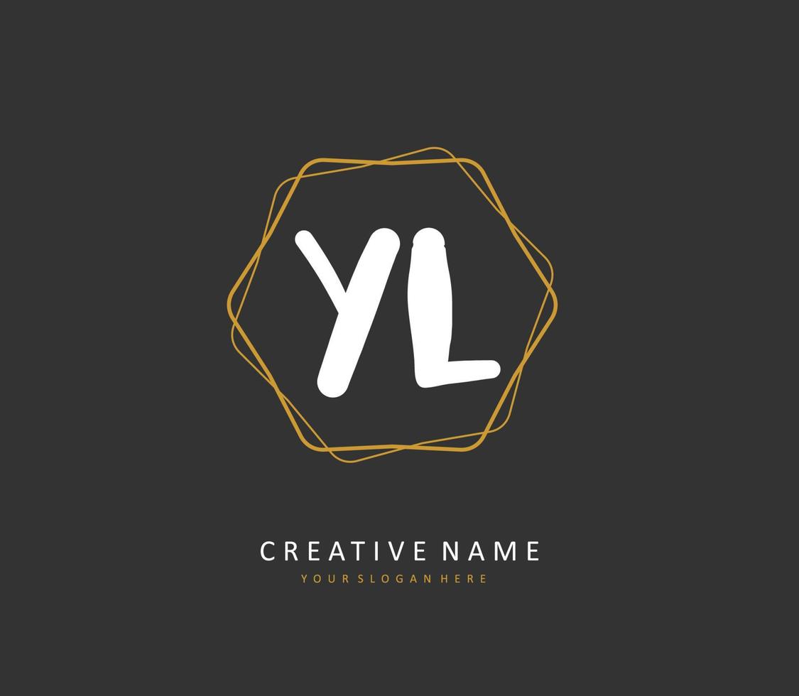 yl initiale lettre écriture et Signature logo. une concept écriture initiale logo avec modèle élément. vecteur