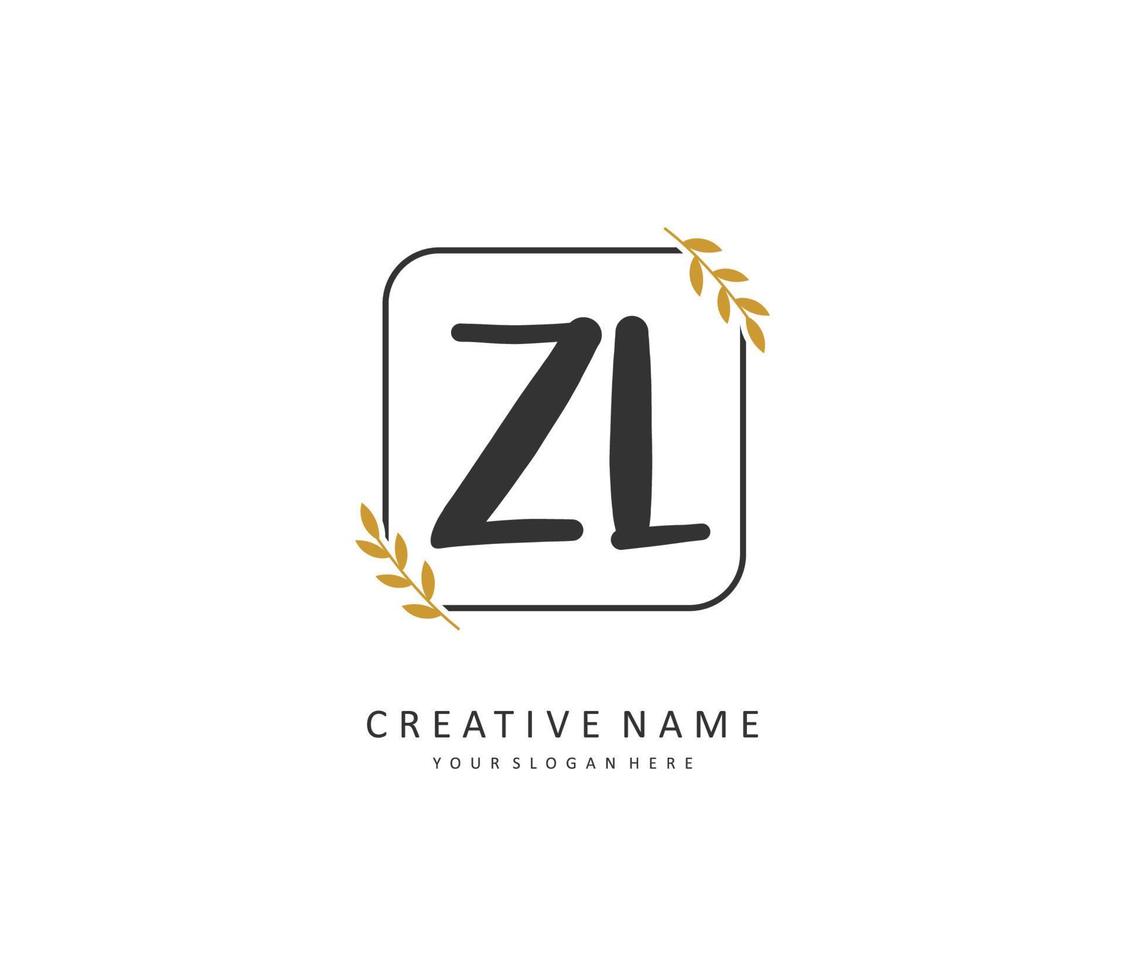 zl initiale lettre écriture et Signature logo. une concept écriture initiale logo avec modèle élément. vecteur