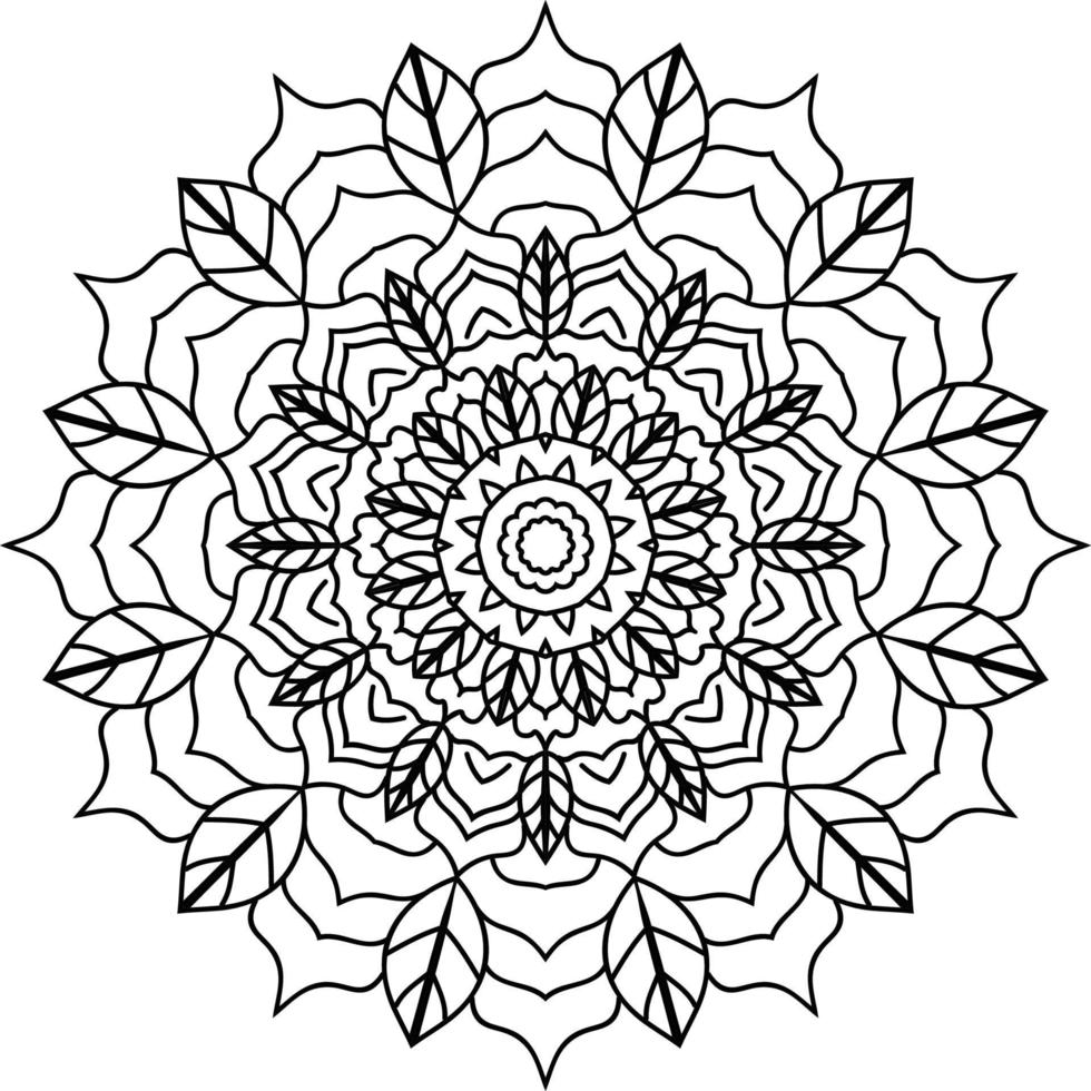 arabe figure mandala fleur noir et blanc ornemental mandala modèle conception vecteur