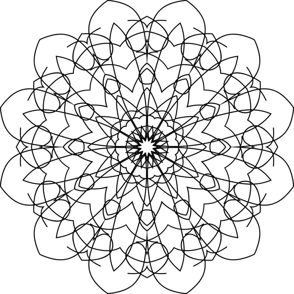 arabe figure floral noir et blanc ornemental mandala modèle conception vecteur