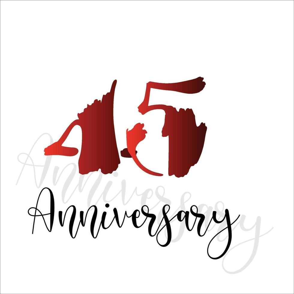 45 ans anniversaire célébration couleur rouge vector illustration de conception de modèle