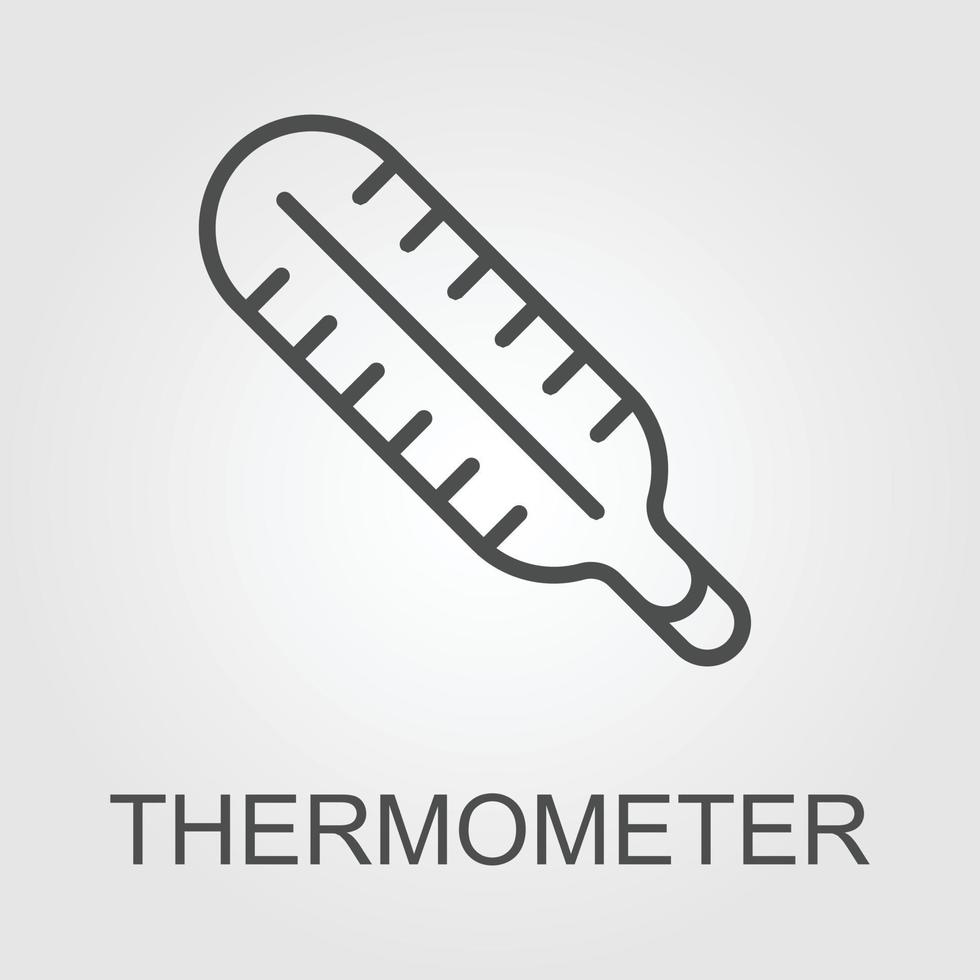 icône de thermomètre dans un design plat tendance vecteur
