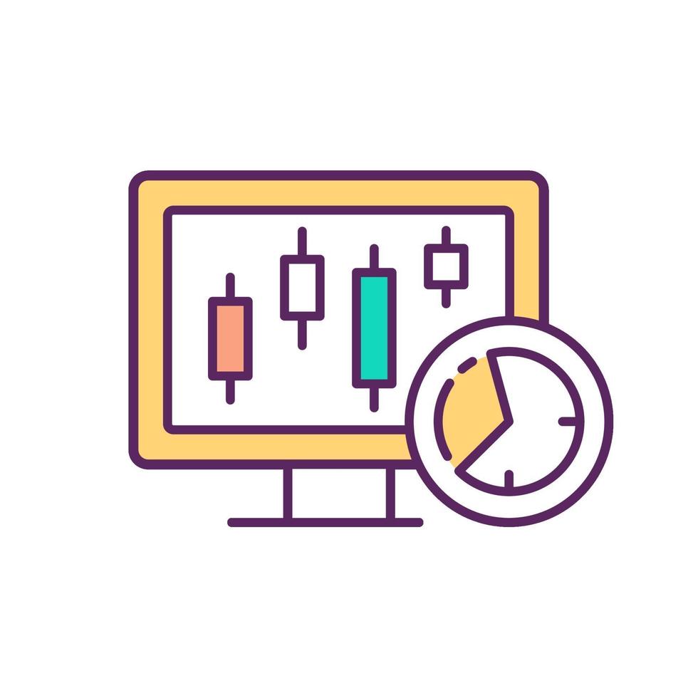 icône de couleur rgb de trading intraday vecteur