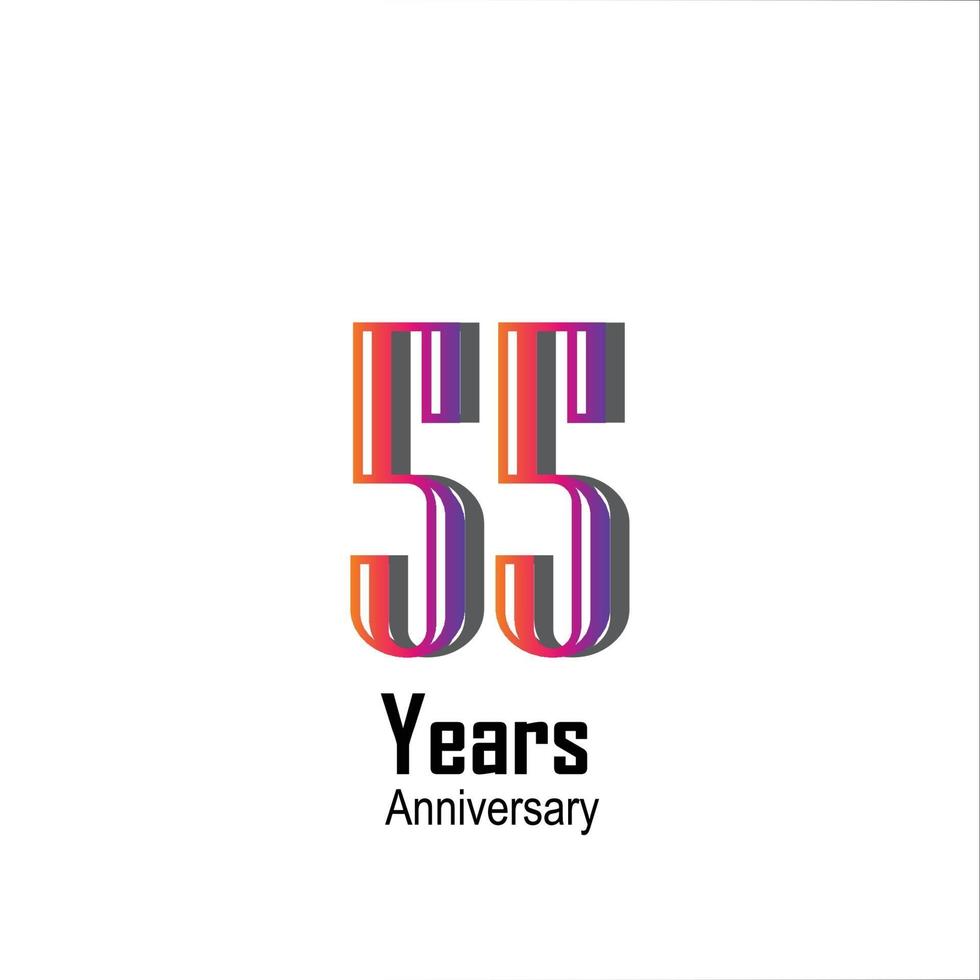 55 ans anniversaire célébration arc-en-ciel couleur vector illustration de conception de modèle