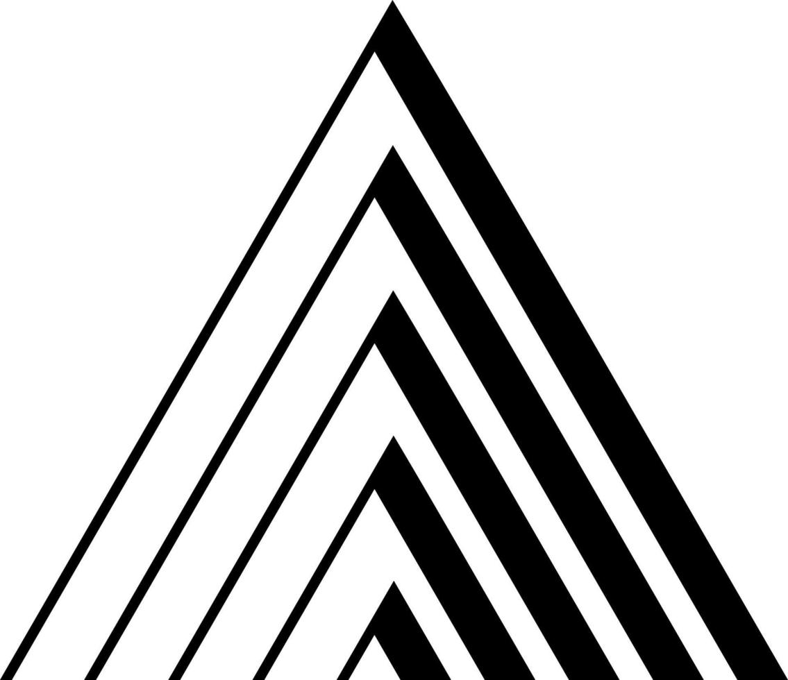 noir triangulaire logo rayures dans moderne style vecteur