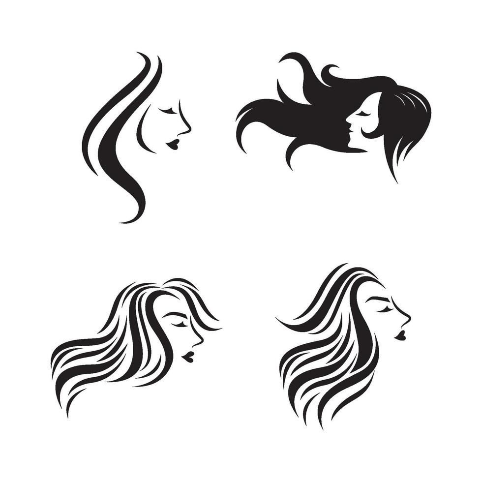 logo de coiffure et de salon de beauté vecteur