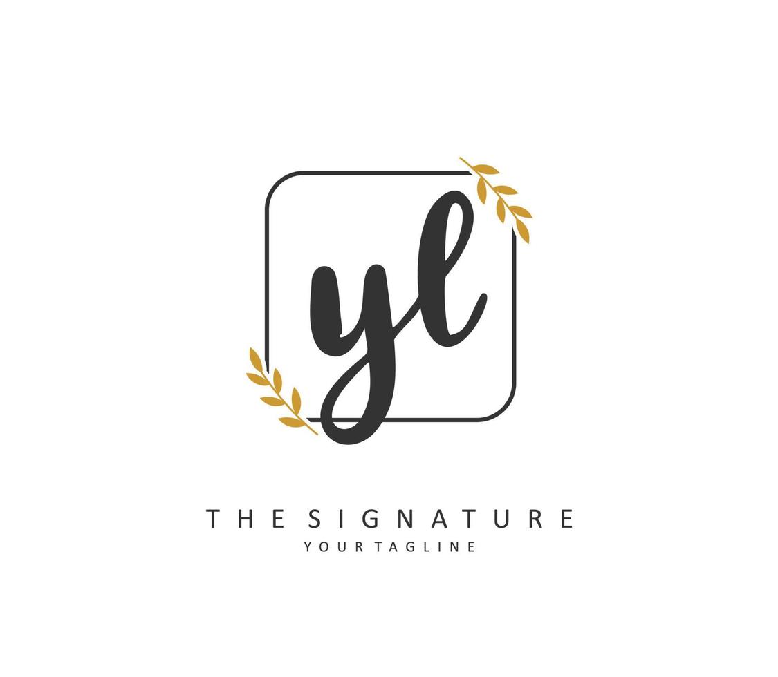 yl initiale lettre écriture et Signature logo. une concept écriture initiale logo avec modèle élément. vecteur