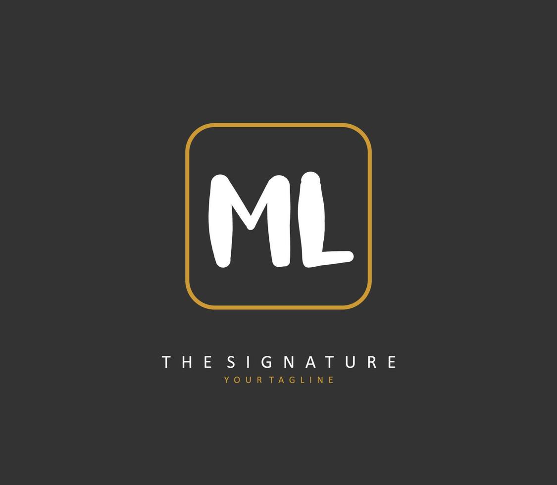 ml initiale lettre écriture et Signature logo. une concept écriture initiale logo avec modèle élément. vecteur