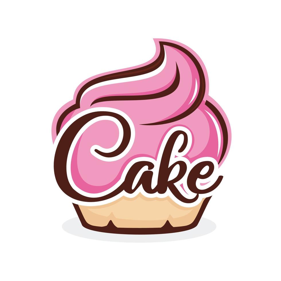 gâteau logo conception vecteur illustration