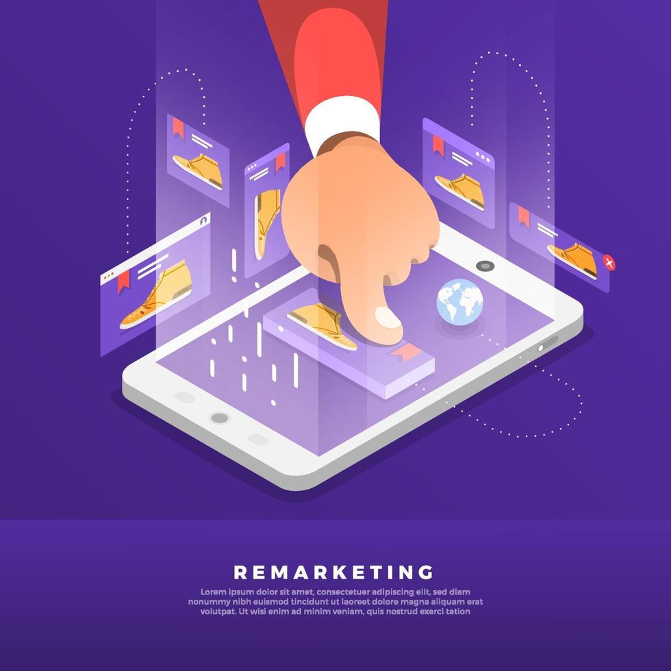 marketing numérique de remarketing vecteur