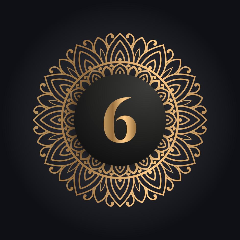 prime lettre 6 logo icône conception. luxe bijoux Cadre gemme bord logotype. beauté, mode, spa icône logo conception vecteur