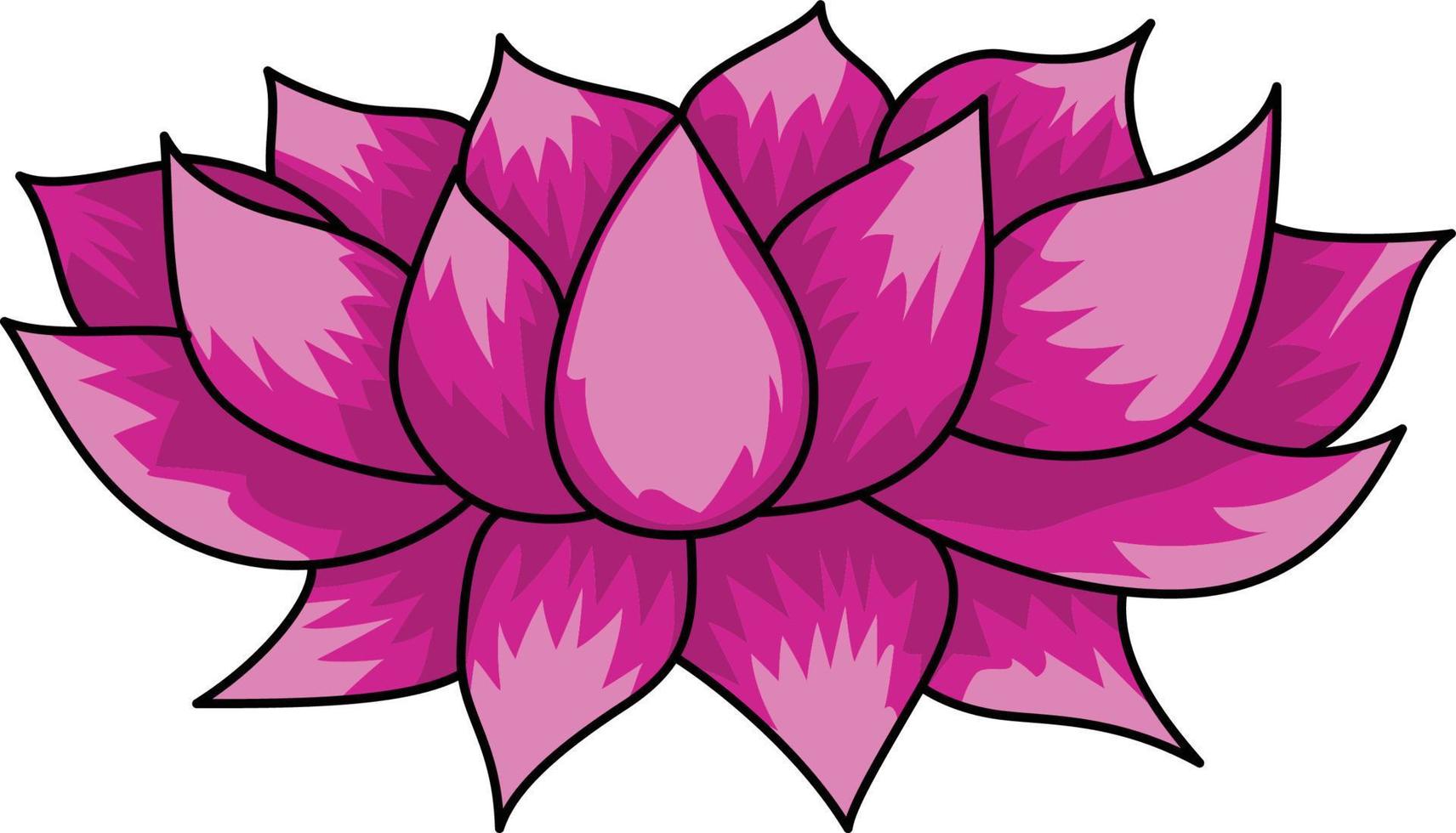 lotus fleur vecteur ligne dessin avec couleurs vecteur illustration agrafe art