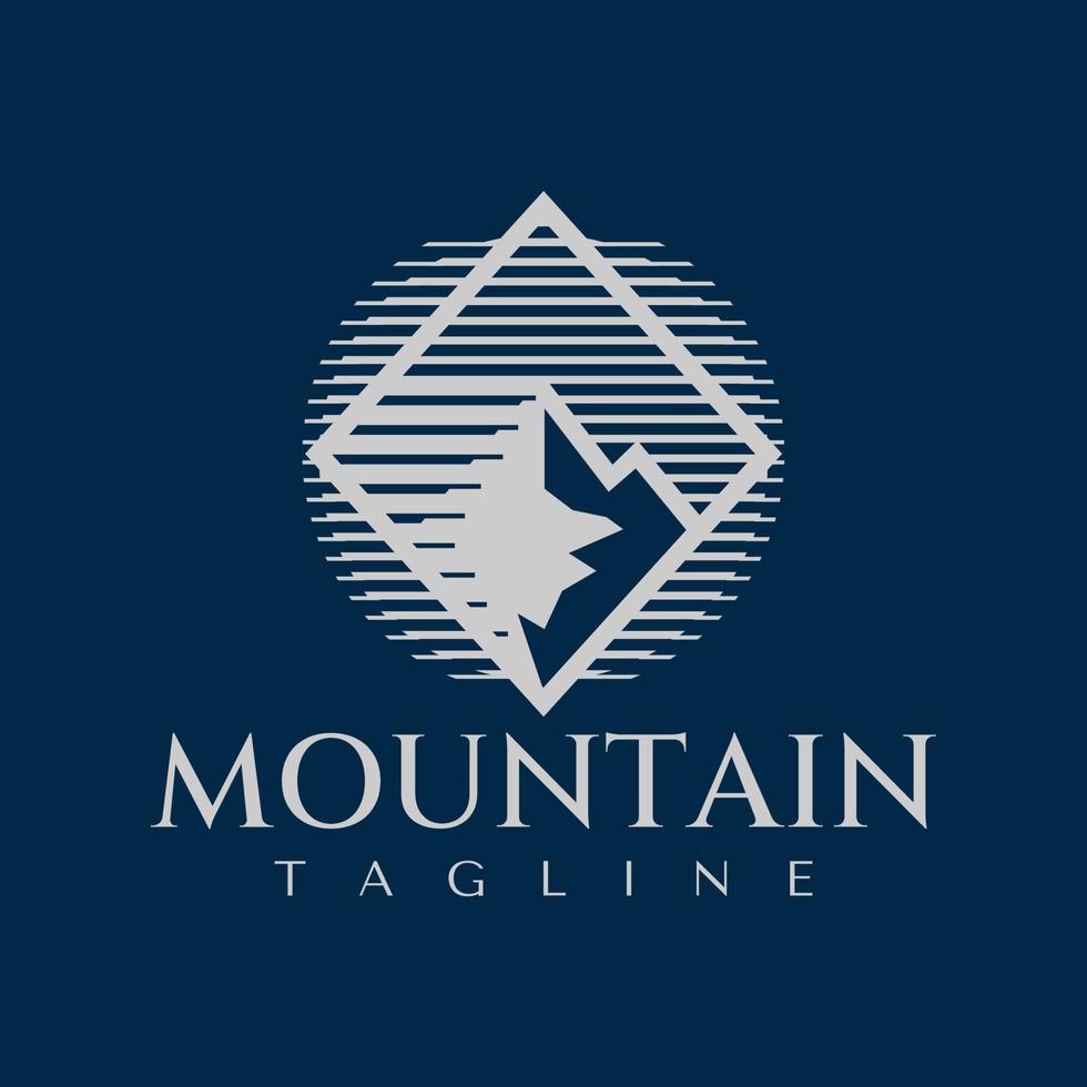 illustratif géométrique ligne Montagne logo conception. luxe Montagne de pointe logo. vecteur