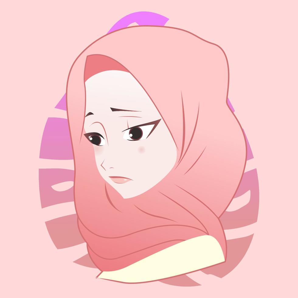 musulman islamique hijab mignonne fille vecteur plat illustration conception