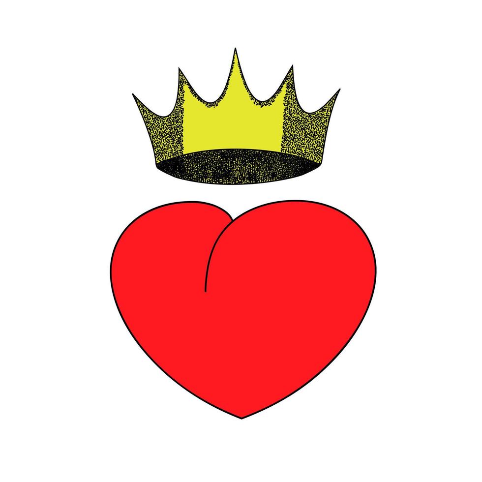 cœur avec couronne vecteur illustration