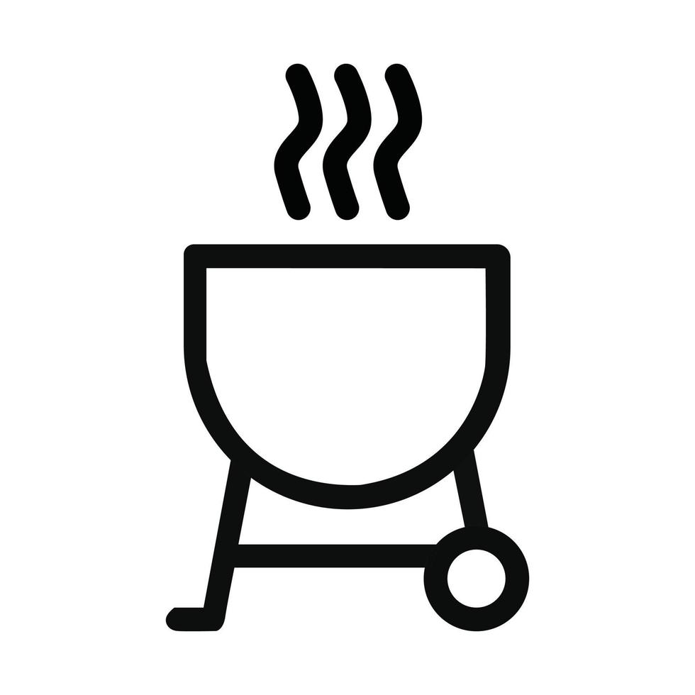 barbecue vecteur noir ligne icône
