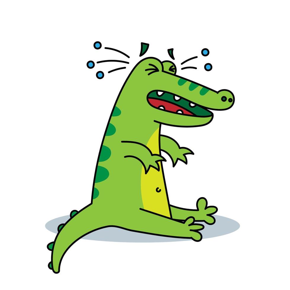 coloré vecteur illustration de une crocodile cette pleure