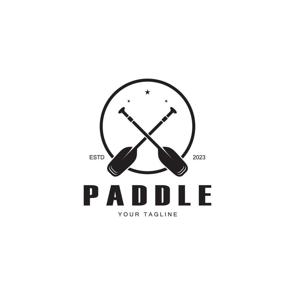 Facile pagayer logo, conception pour surf, rafting, canoë, bateau, surf et aviron équipement entreprise, vecteur