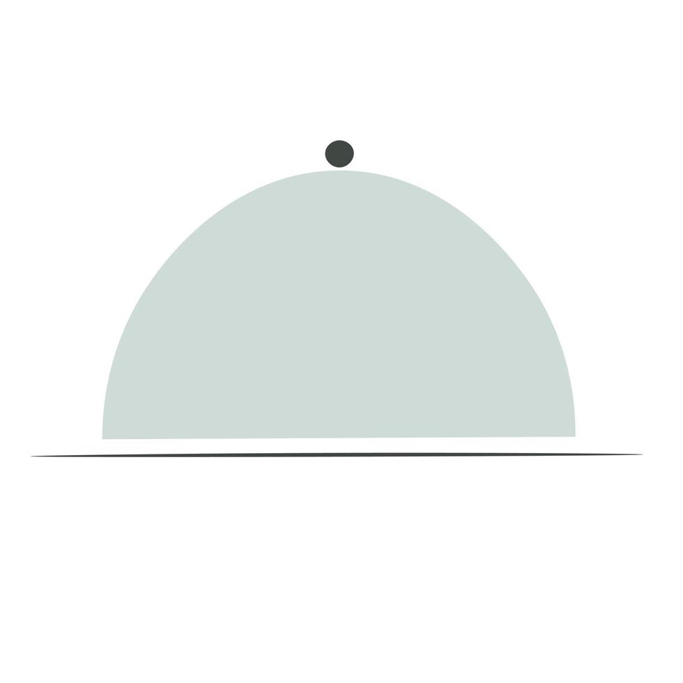 restaurant cloche. café nourriture portion plateau icône ensemble. couvert plat symbole argent sur blanc Contexte. nourriture plat portion panneaux. vecteur isolé illustration