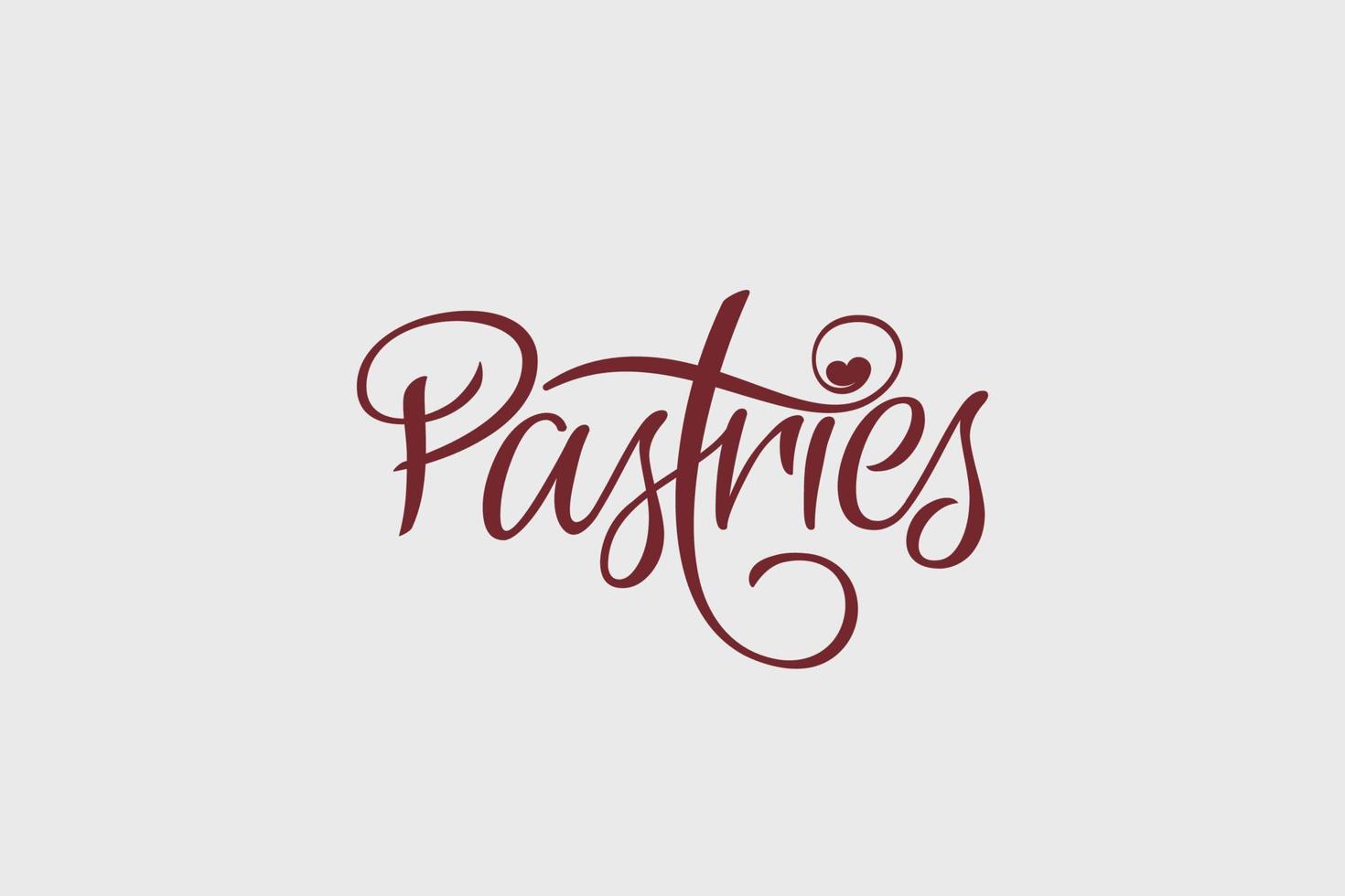 des pâtisseries logo avec une combinaison de des pâtisseries caractères et une cœur sur lettre t vecteur