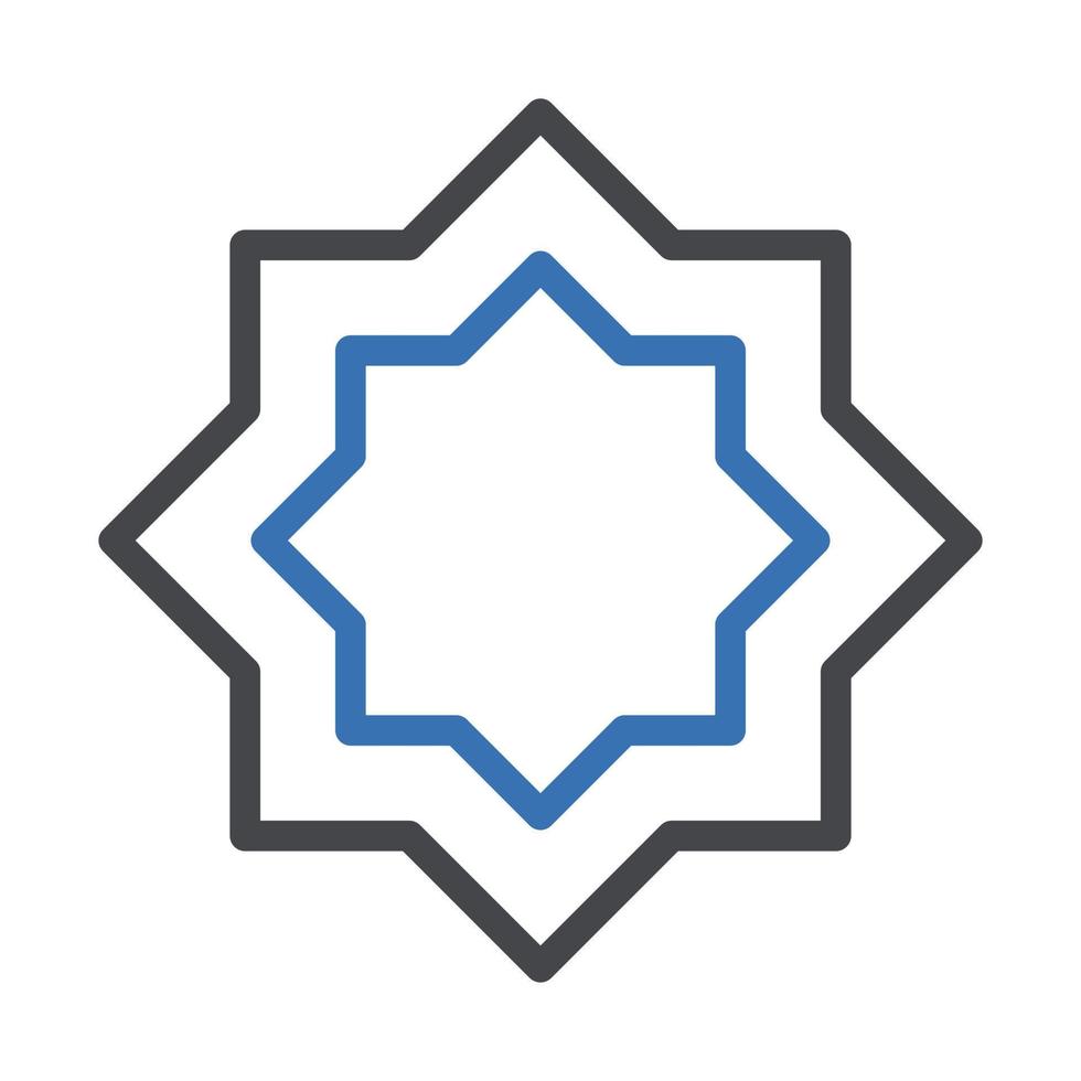 décoration icône bicolore gris bleu Couleur Ramadan symbole parfait. vecteur