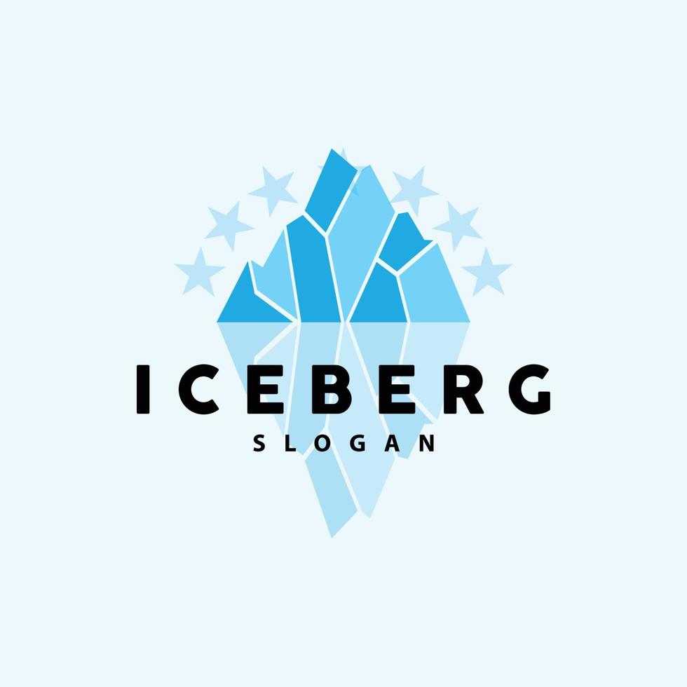 iceberg logo, antarctique montagnes vecteur dans la glace bleu couleur, la nature conception, produit marque illustration modèle icône