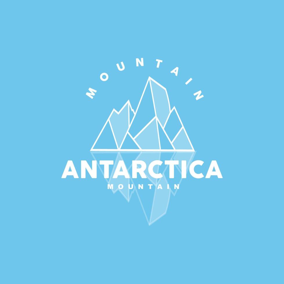 iceberg logo, antarctique montagnes vecteur dans la glace bleu couleur, la nature conception, produit marque illustration modèle icône