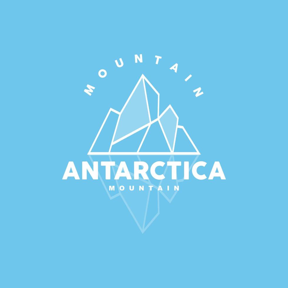 iceberg logo, antarctique montagnes vecteur dans la glace bleu couleur, la nature conception, produit marque illustration modèle icône