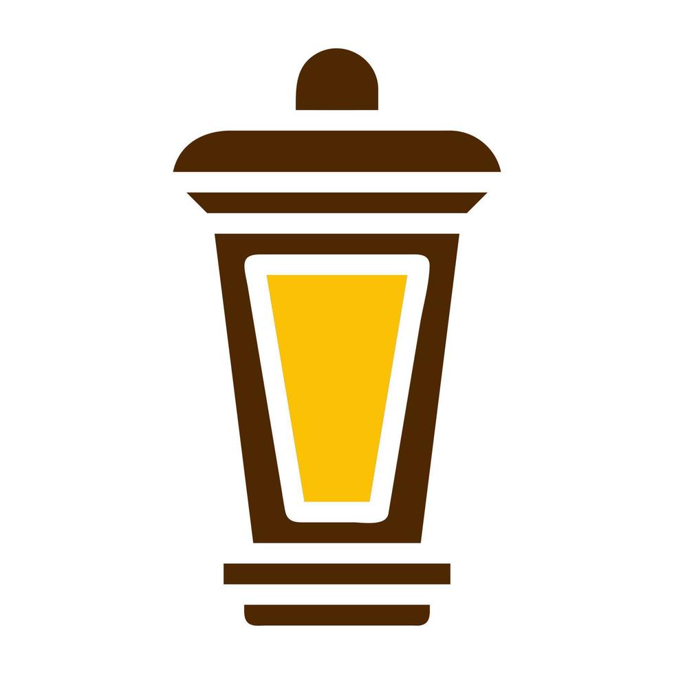lanterne icône solide marron Jaune Couleur Ramadan symbole parfait. vecteur