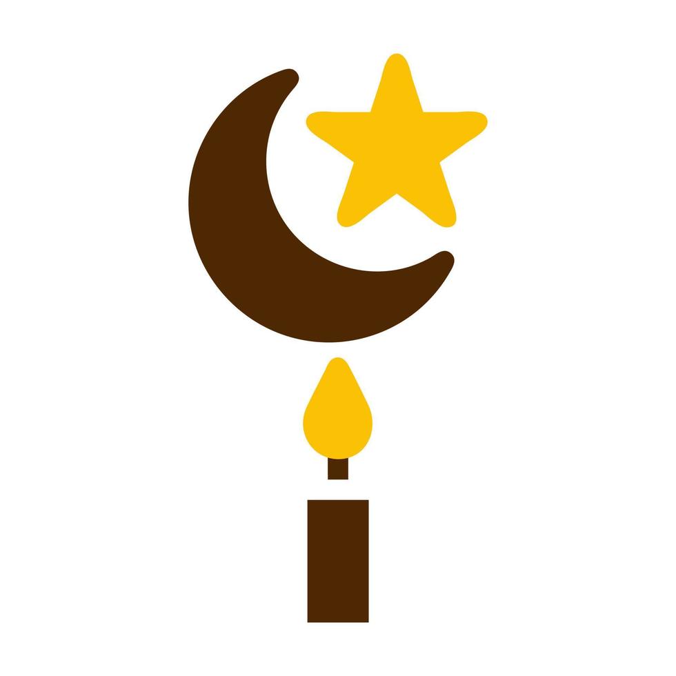 bougie icône solide marron Jaune Couleur Ramadan symbole parfait. vecteur