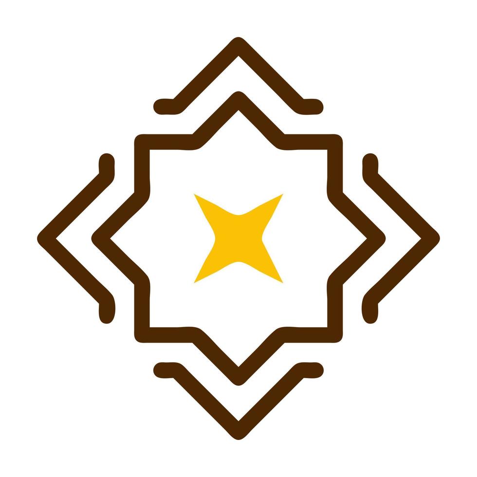 décoration icône solide marron Jaune Couleur Ramadan symbole parfait. vecteur