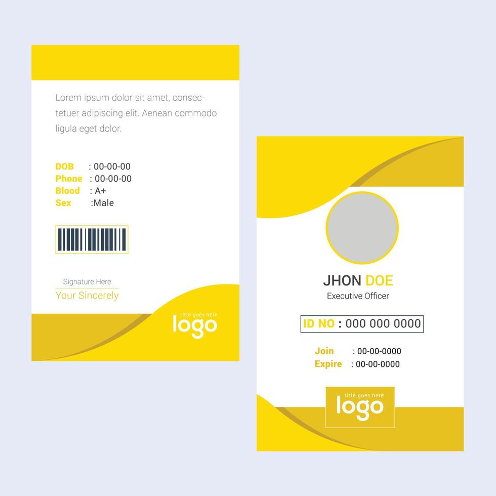 Créatif modèles affaires carte. Jaune affaires cartes. professionnel et élégant abstrait carte modèles parfait pour votre entreprise et emploi titre. vecteur conception modèles. nettoyer affaires cartes.