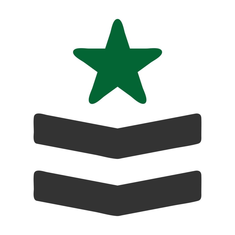 badge icône solide gris vert Couleur militaire symbole parfait. vecteur