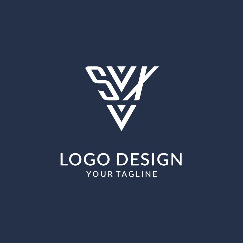 sx Triangle monogramme logo conception des idées, Créatif initiale lettre logo avec triangulaire forme logo vecteur