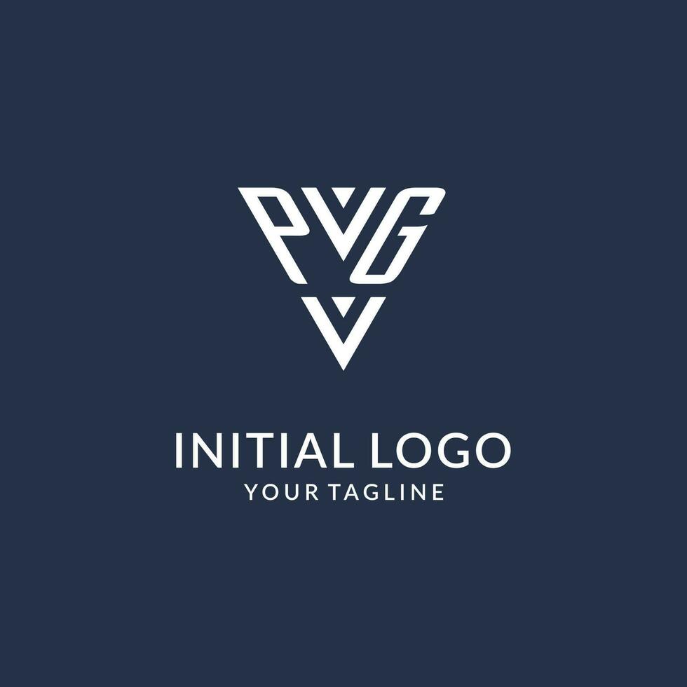pg Triangle monogramme logo conception des idées, Créatif initiale lettre logo avec triangulaire forme logo vecteur