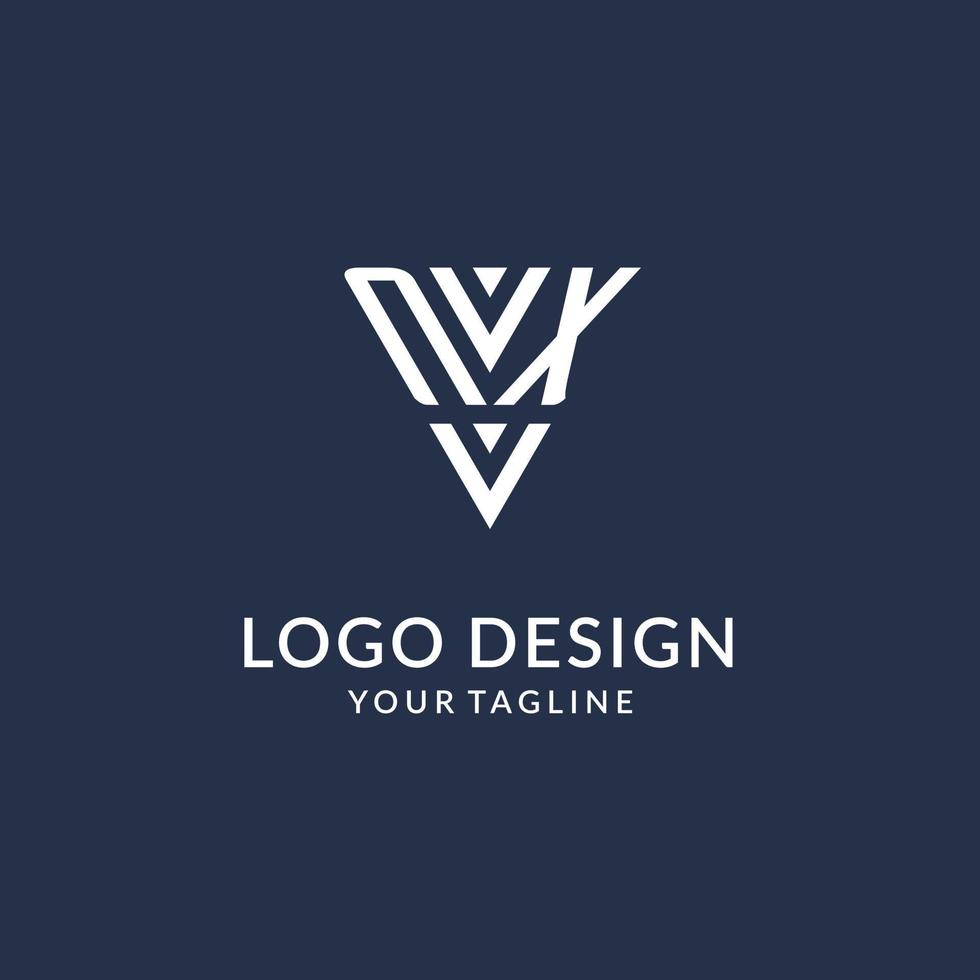 nx Triangle monogramme logo conception des idées, Créatif initiale lettre logo avec triangulaire forme logo vecteur