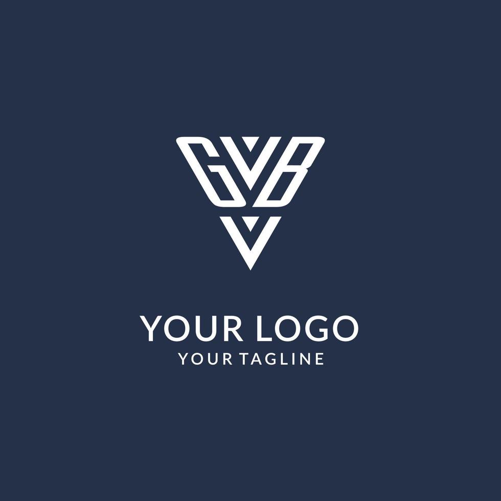 gb Triangle monogramme logo conception des idées, Créatif initiale lettre logo avec triangulaire forme logo vecteur